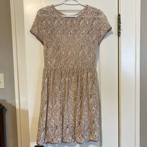 Pretty Lace Dress, Cream Colour